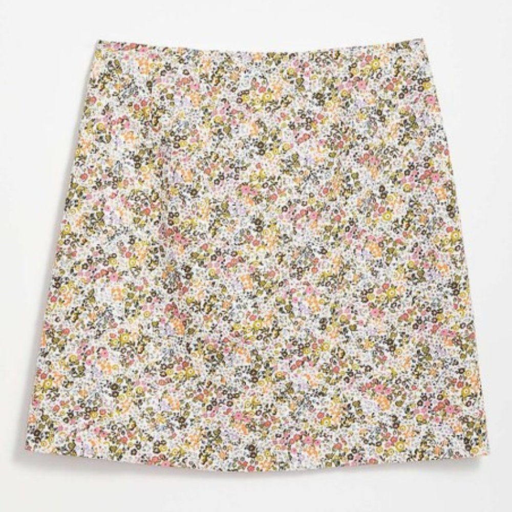 LOFT FLORAL EMBROIDERED SHIFT SKIRT